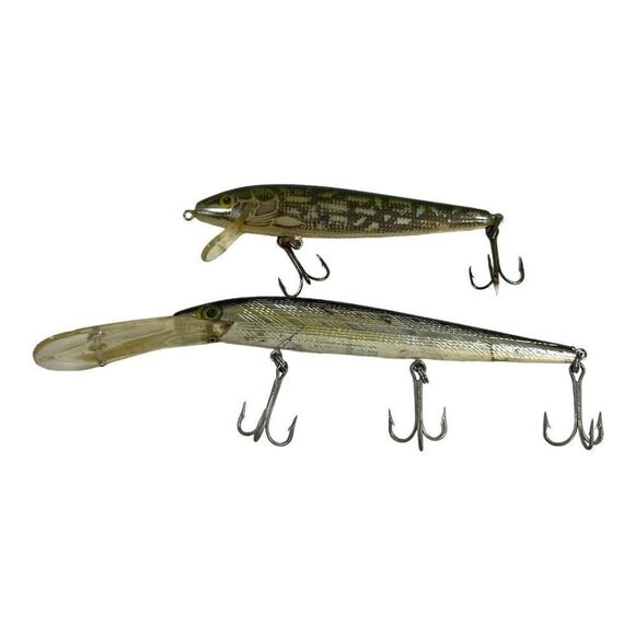 Vintage Rebel Minnow Rapala Fishing Lures Lot Of 2, 4” &6” Original Fish Bait - Picture 2 of 4